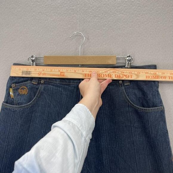 Mecca USA Jeans Mens 38x30 Blue Denim Relaxed Fit Hip Hop Streetwear Embroidered - Picture 4 of 16